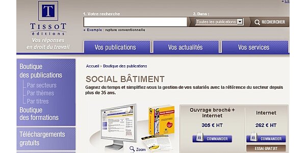 Editions Tissot recentr es sur le droit social et fond en